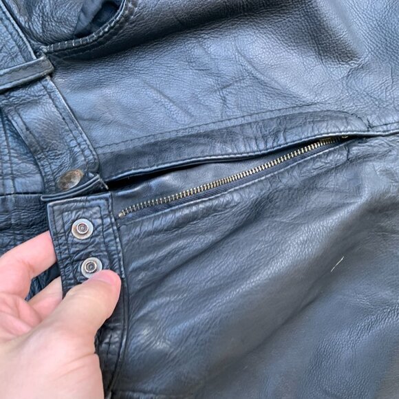 Vintage AMI London Leather Pants Size 34 - Picture 5 of 13